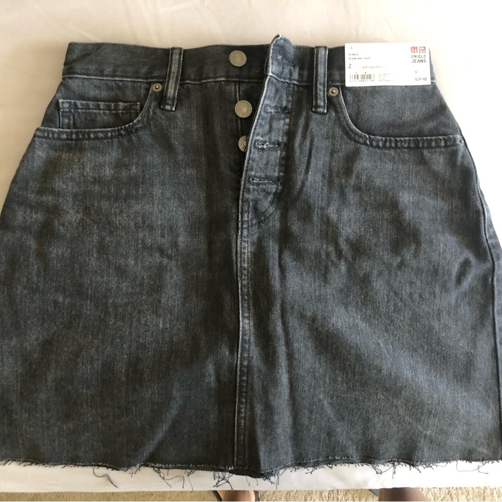 Uniqlo Women’s Denim Skirt - US2, Washed Black, NWT
